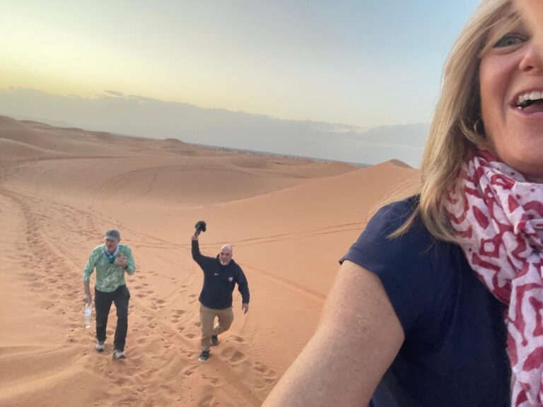 4 day Marrakech To Chegaga Desert Tour,Camel trekking in Erg Chegaga desert from Marrakech" "Atlas Mountains road trip on the way to Erg Chegaga" "Ait Ben Haddou kasbah stop during desert tour" "Berber desert camp under starry skies in Morocco,4-day Marrakech to Erg Chegaga tour with camel ride and desert camp" "Crossing Atlas Mountains and visiting Ait Ben Haddou en route to Erg Chegaga" "Exploring the Draa Valley and pottery village of Tamegroute during Morocco desert trip" "Sandboarding and Berber music around campfire in Erg Chegaga","Guided 4-day desert tour from Marrakech to Erg Chegaga including Atlas Mountains crossing, Ait Ben Haddou kasbah visit, Ouarzazate, Draa Valley, and camel trekking in the Sahara" "Erg Chegaga desert adventure with off-road journey, sandboarding on golden dunes, and overnight stay in a traditional Berber camp under the stars" "Scenic Morocco desert itinerary from Marrakech to Erg Chegaga with stops in Ouarzazate, Tamegroute pottery village, and camel ride at sunset in the Sahara"